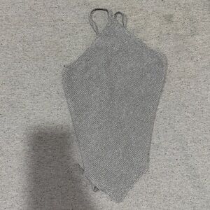 Zara Silver Knit Halter Top